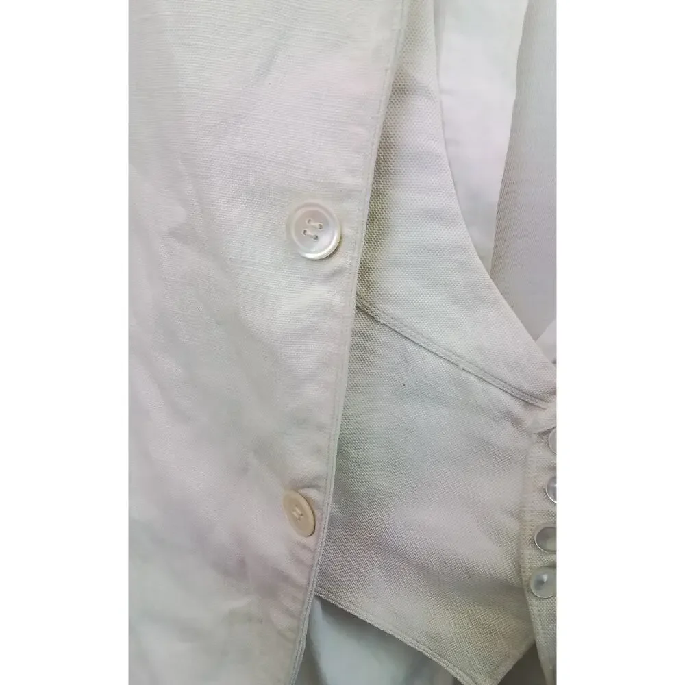 Antique Strawbridge Clothier 1920s White Suit S/XS Jacket Vest Shirt #J3081